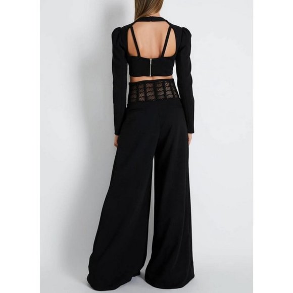 PatBO Corset Waist Crepe Pant Black Size US 8 Fall 2022 - Picture 2 of 8